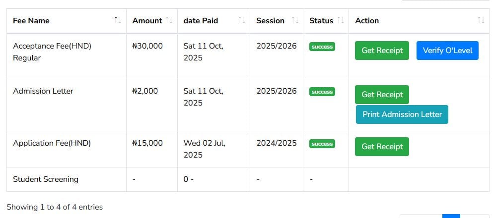 OLEVEL VERIFICATION NOT VERIFIED OR PAID